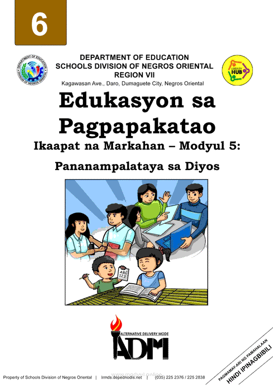 Edukasyon sa Pagpapakatao Ikaapat na Markahan – Modyul 5: Pananampalataya sa Diyos