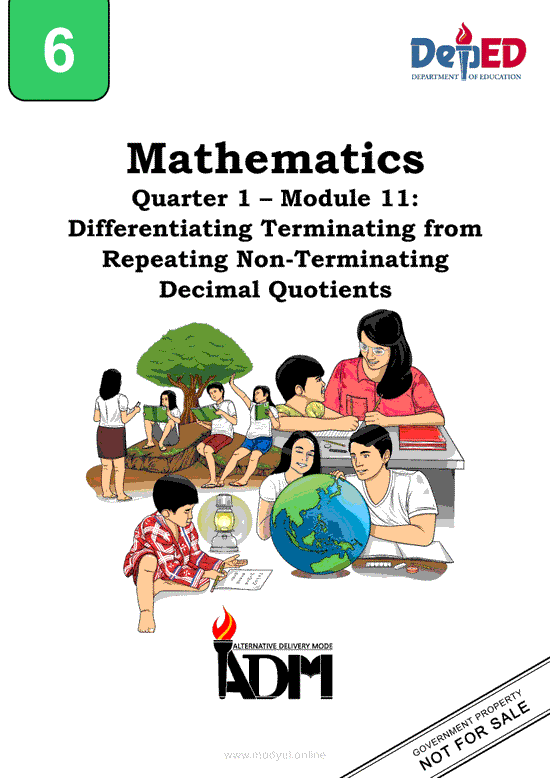 Math 6 Module 11: Differentiating Terminating from Repeating Non-Terminating Decimal Quotients